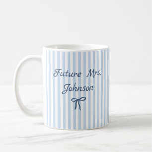 Personalisierter Future Mrs gestreifter Verlobungs Kaffeetasse