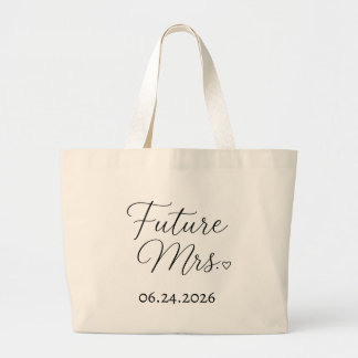 Personalisierter Future Mrs Hochzeitsdatum-Tasche Jumbo Stoffbeutel