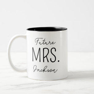 Personalisierter Future Mrs Mug für Verlobten Kaff Zweifarbige Tasse