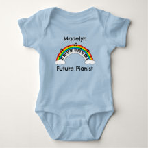 Personalisierter Future Pianist Regenbogen-Baby-Bo