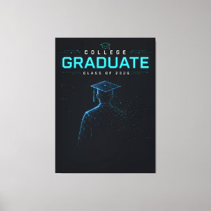 Personalisierter futuristischer Hochschulabsolvent Leinwanddruck