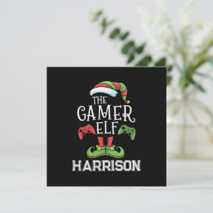 Personalisierter Gamer-Elf-Weihnachts-Videospiel-  Feiertagskarte