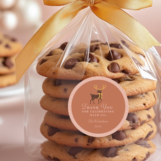 Personalisierter Gastgeschenk-Sticker Runder Aufkleber (Shown at Small, 1 - 1/2" size)