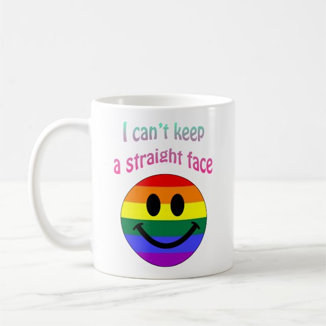 Personalisierter Gay Pride - Gerademaske Kaffeetasse (Links)
