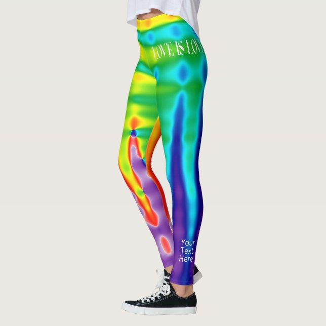 Personalisierter Gay Pride Rainbow Liebe Liebe Leggings (Links)