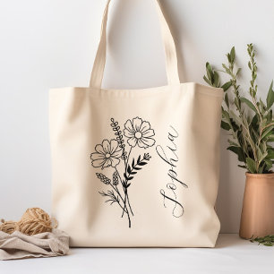 Personalisierter Geburtmonat Blume Oktober Tragetasche