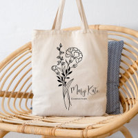 Personalisierter Geburtsmonat Blume Januar Boho