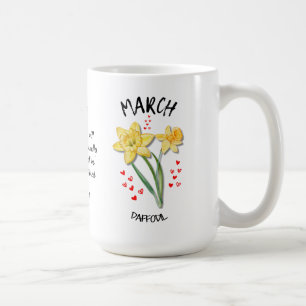 Personalisierter Geburtsmonat Blume MÄRZ Kaffeetasse