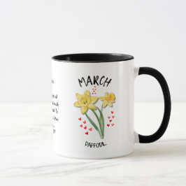 Personalisierter Geburtsmonat Blume MÄRZ Tasse
