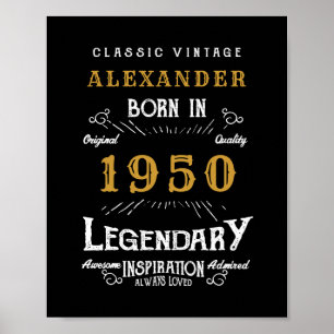Personalisierter Geburtstag 1950 Name Legendary hi Poster