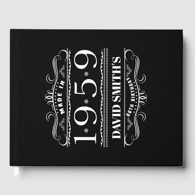 Personalisierter Geburtstag 1959 für Männer Gästebuch (Vorderseite)