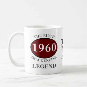 Personalisierter Geburtstag 1960 Monogramm Name Kaffeetasse