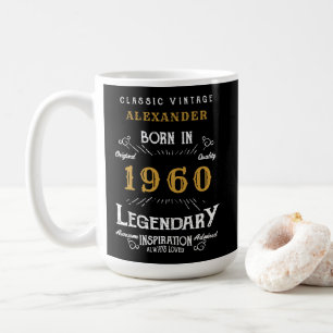 Personalisierter Geburtstag 1960 Name Legendary hi Kaffeetasse
