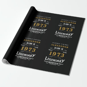 Personalisierter Geburtstag 1973 Namen hinzufügen Geschenkpapier