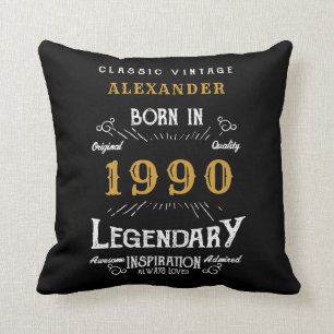 Personalisierter Geburtstag 1990 Name Legendary hi Kissen