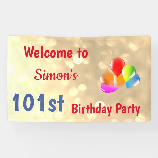 Personalisierter Geburtstag Banner (Horizontal)