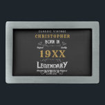 Personalisierter Geburtstag Bester Vater je Legend Rechteckige Gürtelschnalle<br><div class="desc">Vintages Design jedes Jahr "Original Qualität legendäre Inspiration" Gürtel Schnalle für diesen speziellen Papa. Fügen Sie in den Vorlagenfeldern den gewünschten Namen und das gewünschte Jahr hinzu, um ein einzigartiges 40., 50., 60. oder ein beliebiges Geburtstagsgeschenk zu erstellen. Begleiten Sie dies mit den passenden Geschenken, Party-Accessoires und Bekleidung, die in...</div>