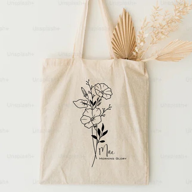Personalisierter Geburtstag Blume September Boho Tragetasche (Von Creator hochgeladen)