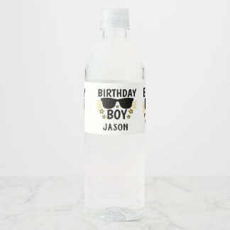 Personalisierter Geburtstag Boy Hollywood Style Wasserflaschenetikett