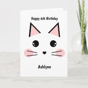 Personalisierter Geburtstag der kleinen Katze Karte