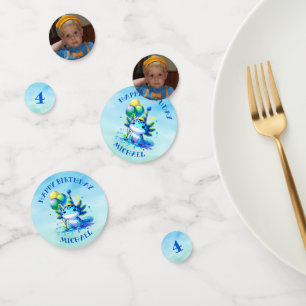 Personalisierter Geburtstag des blauen und grünen Konfetti