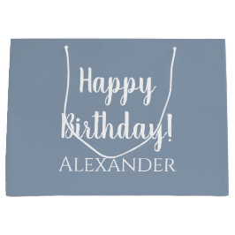 Personalisierter Geburtstag Dusty Blue Gastgeschen Große Geschenktüte