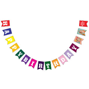 Personalisierter Geburtstag für Baby Mädchen Wimpelkette