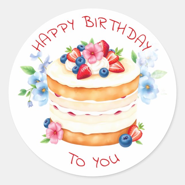 Personalisierter Geburtstag für Sie Runder Aufkleber (Vorderseite)