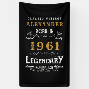 Personalisierter Geburtstag Geboren 1961 Vintag Banner