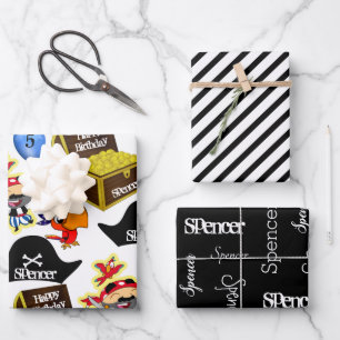 Personalisierter Geburtstag Geschenkpapier Set