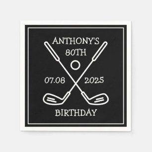 Personalisierter Geburtstag Golfer 80. Happy Dad P Serviette