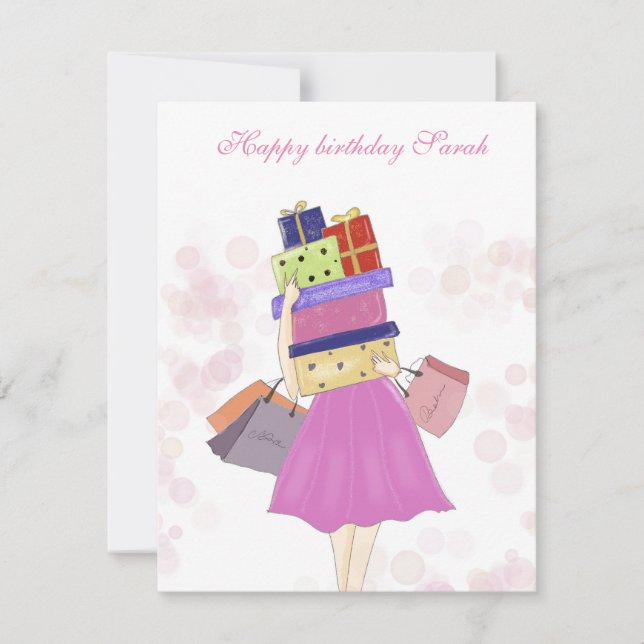 Personalisierter Geburtstag, Illustration Mitteilungskarte (Vorderseite)
