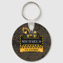 Personalisierter Geburtstag im Bau Schlüsselanhänger