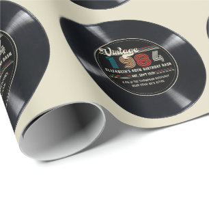 Personalisierter Geburtstag im Vintage Rock N' Rol Geschenkpapier