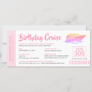 Personalisierter Geburtstag Kreuzfahrt Boarding Pa