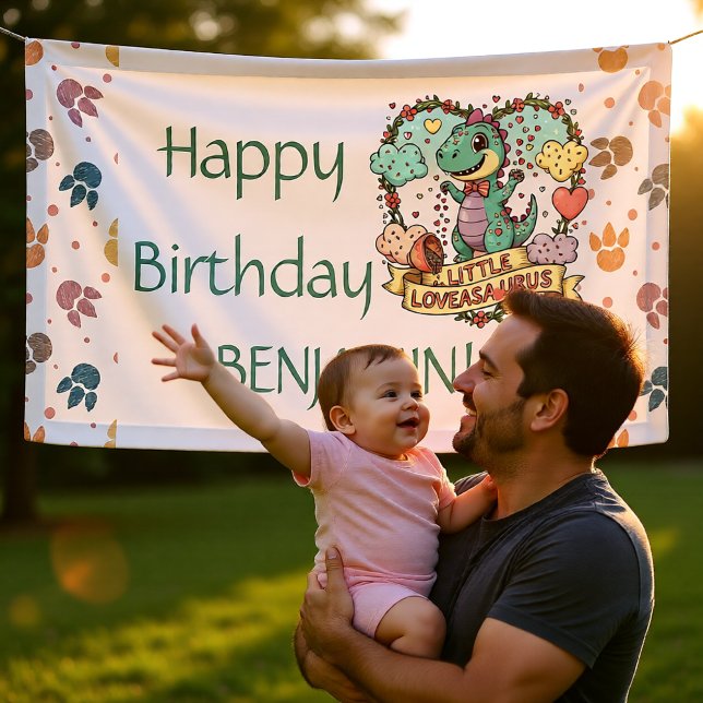 Personalisierter Geburtstag Little Dino Banner (Von Creator hochgeladen)