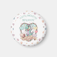 Personalisierter Geburtstag Little Hearts Dino