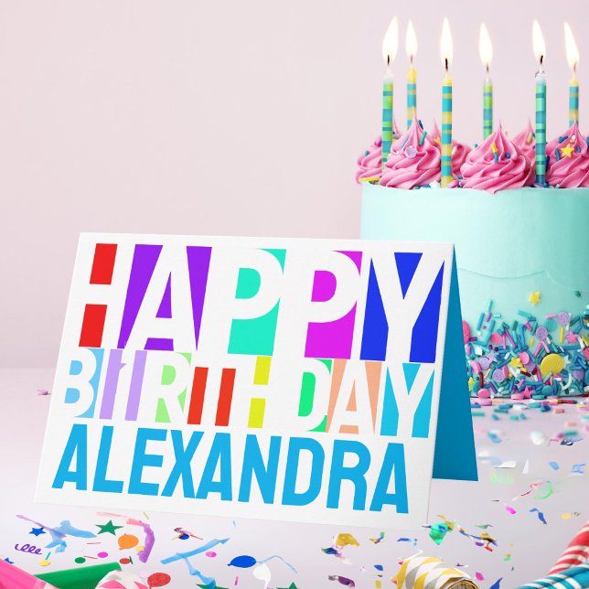 Personalisierter Geburtstag mit farbenfroher Geome Karte (The perfect custom card for him or her. )