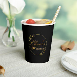 Personalisierter Geburtstag mit goldenem Rahmen Pappbecher