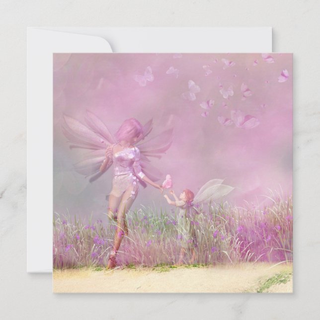 Personalisierter Geburtstag Moderne Girly Pink Fai (Vorderseite)