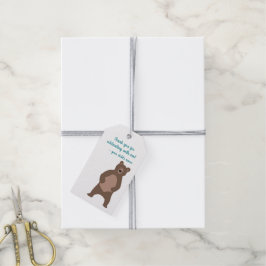 Personalisierter Geburtstag Moderner Braunbär Gefä Geschenkanhänger