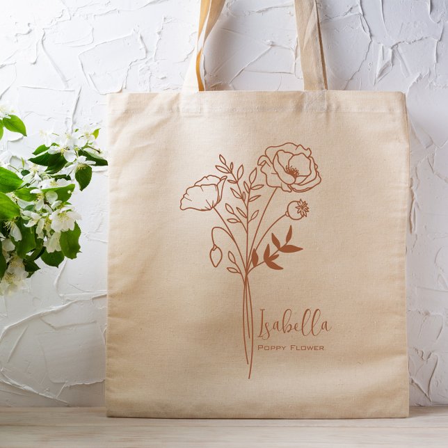 Personalisierter Geburtstag Monat Blume August Boh Tragetasche (Von Creator hochgeladen)