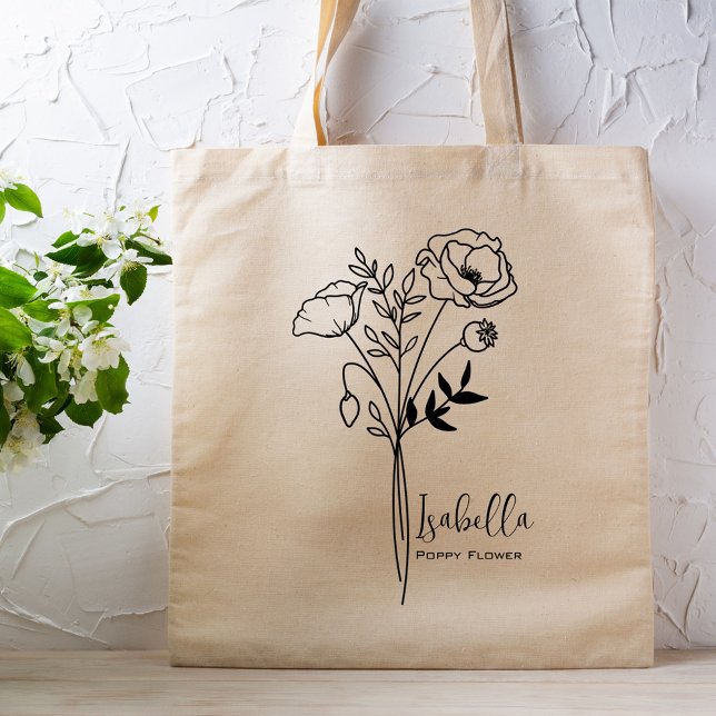 Personalisierter Geburtstag Monat Blume August Boh Tragetasche (Von Creator hochgeladen)