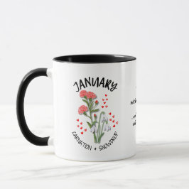 Personalisierter Geburtstag Monat Blume JANUAR Tasse