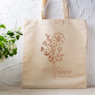 Personalisierter Geburtstag Monat Blume Oktober Bo Tragetasche