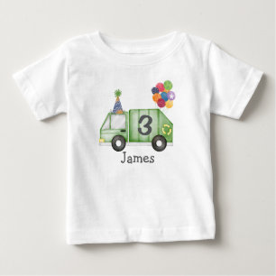 Personalisierter Geburtstag Müllwagen für Kleinkin Baby T-shirt