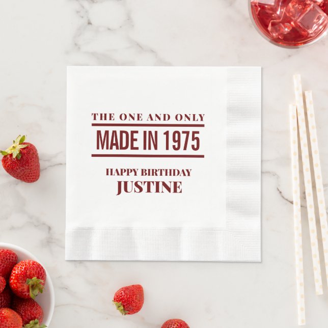 Personalisierter Geburtstag Napkins Serviette (Beispiel)