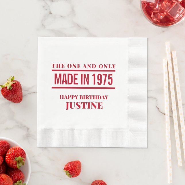 Personalisierter Geburtstag Napkins Serviette (Beispiel)