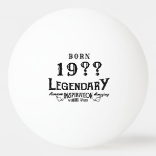 Personalisierter Geburtstag Retro Vintage Monogram Tischtennisball