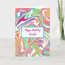 Personalisierter Geburtstag | Sherbert Marble Karte